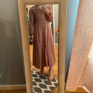 Long rose gold dress